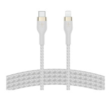 Дата кабель USB-C to Lightning 1.0m BRAIDED SILICONE white Belkin (CAA011BT1MWH)