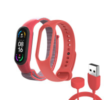 Ремінець до фітнес браслета Armorstandart комплект 3шт Xiaomi Mi Band 7/6/5 New Style Red (ARM77038)
