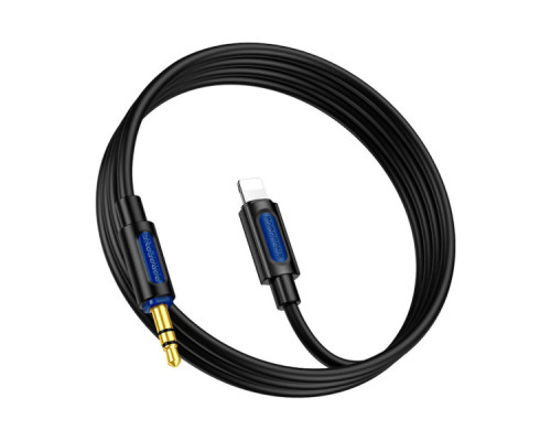 Кабель мультимедійний Lightning to 3.5mm M 1.0m silicone black BOROFONE (6941991114397)