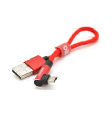Дата кабель USB 2.0 AM to Micro 5P 0.2m 2.4A black VEGGIEG (YT-UA-20R)