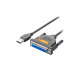 Кабель для принтера USB 2.0 to DB25 2.0m US167 black Ugreen (20224)