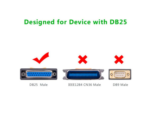 Кабель для принтера USB 2.0 to DB25 2.0m US167 black Ugreen (20224)
