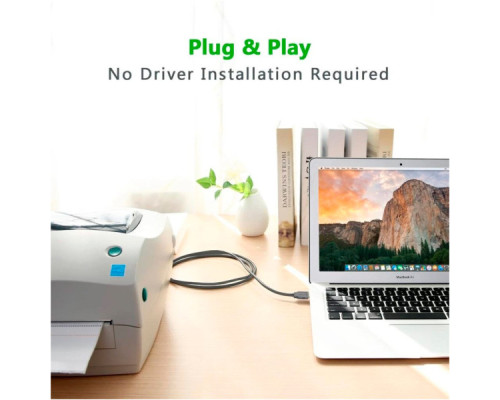 Кабель для принтера USB 2.0 to DB25 2.0m US167 black Ugreen (20224)