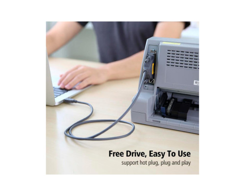 Кабель для принтера USB 2.0 to DB25 2.0m US167 black Ugreen (20224)