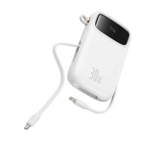 Батарея універсальна Baseus QPow2 20000mAh 30W, with 2*Type-C Cable, White (P10055009213-00)