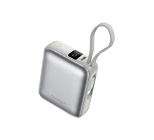 Батарея універсальна Choetech 10000mAh, 35W. PD/3.0, LED Display, buid-in type-C cabel, Silver (B832-SL)