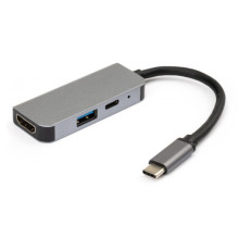 Концентратор Vinga Type-C to 4K HDMI+USB3.0+PD aluminium (VCPHTC3AL)