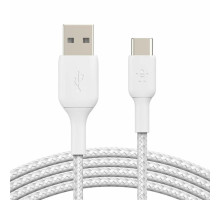 Дата кабель USB 2.0 AM to Type-C 2.0m BRAIDED white Belkin (CAB002BT2MWH)