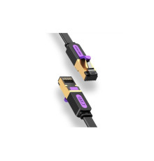 Патч-корд 10м, UTP cat 7 RJ-45 flat black Vention (ICABL)