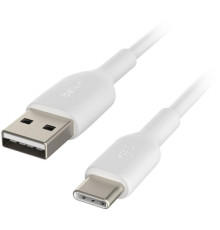 Дата кабель USB 2.0 AM to USB-C 2.0m PVC white Belkin (CAB001BT2MWH)