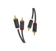Кабель мультимедійний 2xRCA M to 2xRCA M 1.0m AV104 black Ugreen (30747)