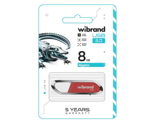 USB флеш накопичувач Wibrand 8GB Aligator Red USB 2.0 (WI2.0/AL8U7DR)