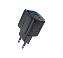 Зарядний пристрій Acefast 1xUSB-C + 1xUSB 35W GaN with digital display black (6974316284468)