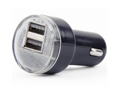 Зарядний пристрій EnerGenie USB 2.1A black (EG-U2C2A-CAR-02)
